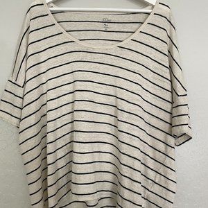 J.Crew striped Linen Tee Knit Goods t-shirt XXL